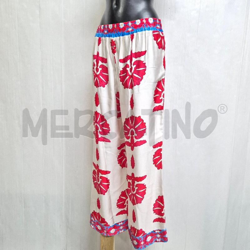 PANTALONE DONNA ANONYME BIANCO FANTASIA ROSSA TURCHESE | Mercatino dell'Usato Cervia 3