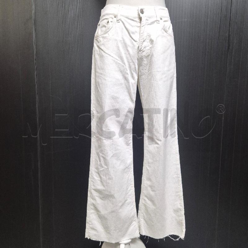 PANTALONE DONNA DEPARTEMENT FIVE BIANCO VELLUTO COSTINE SOTTILI | Mercatino dell'Usato Cervia 1