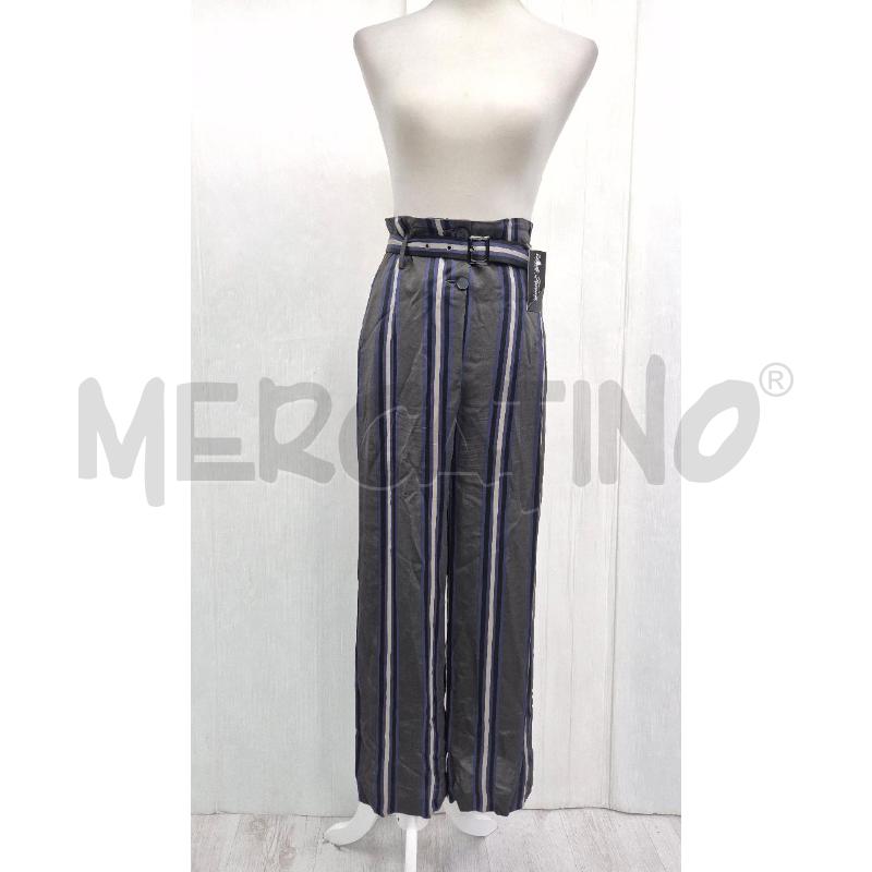 PANTALONE DONNA MALLONI GRIGI RIGHE BLU NERE BIANCHE | Mercatino dell'Usato Cervia 1