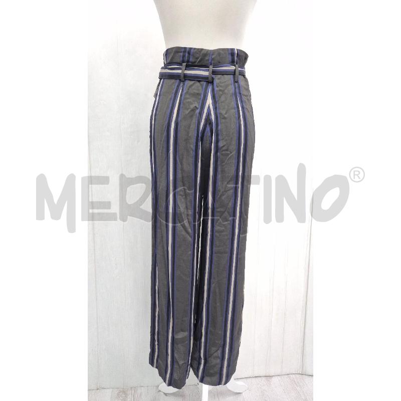 PANTALONE DONNA MALLONI GRIGI RIGHE BLU NERE BIANCHE | Mercatino dell'Usato Cervia 3