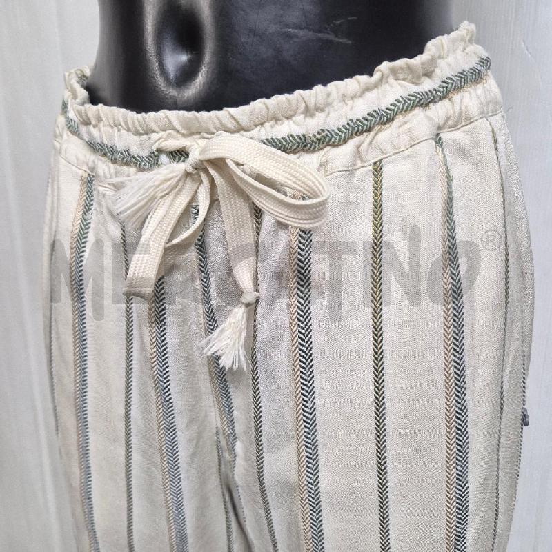 PANTALONE DONNA OTTOD'AME PANNA GESSATO VERDE BEIGE | Mercatino dell'Usato Cervia 2
