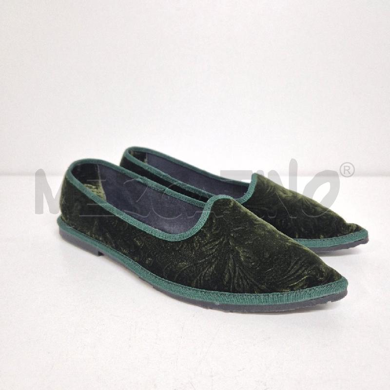 PANTOFOLE DONNA FRIULANA VERDE SCAMOSCIATA | Mercatino dell'Usato Cervia 1