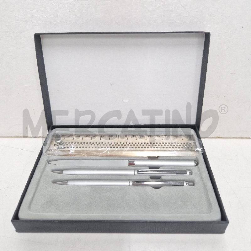 PENNA SET PENNA MATITA COLTELLINO RIGHELLO GRIGIE | Mercatino dell'Usato Cervia 1