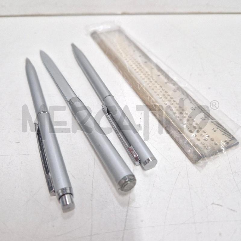 PENNA SET PENNA MATITA COLTELLINO RIGHELLO GRIGIE | Mercatino dell'Usato Cervia 2