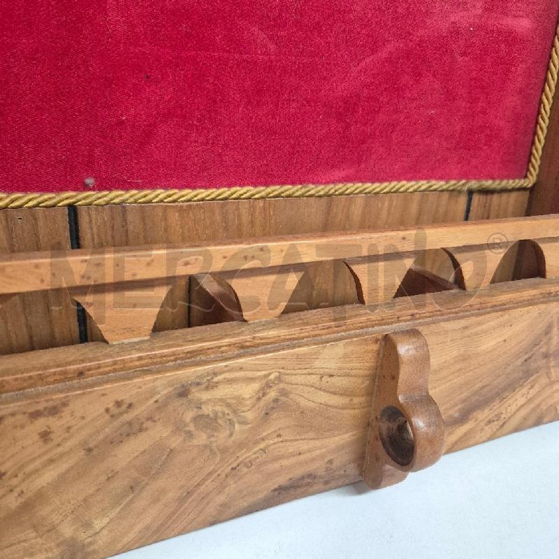 PENSILINO LEGNO PORTAOGGETTI FONDO VELLUTO ROSSO | Mercatino dell'Usato Cervia 4