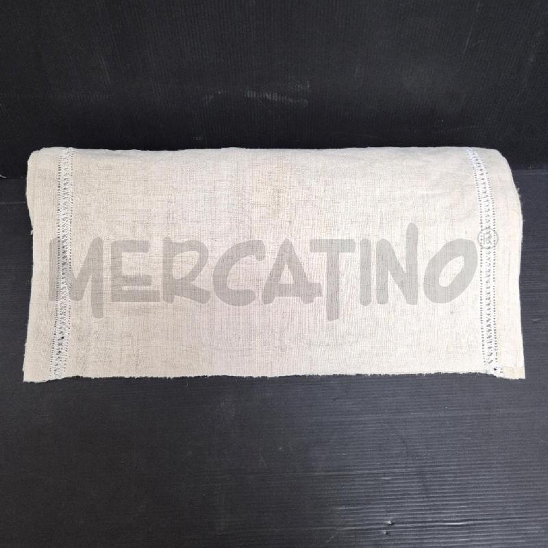 PEZZO DI TELA PANNA CON PIZZO BIANCO DA FINIRE | Mercatino dell'Usato Cervia 2