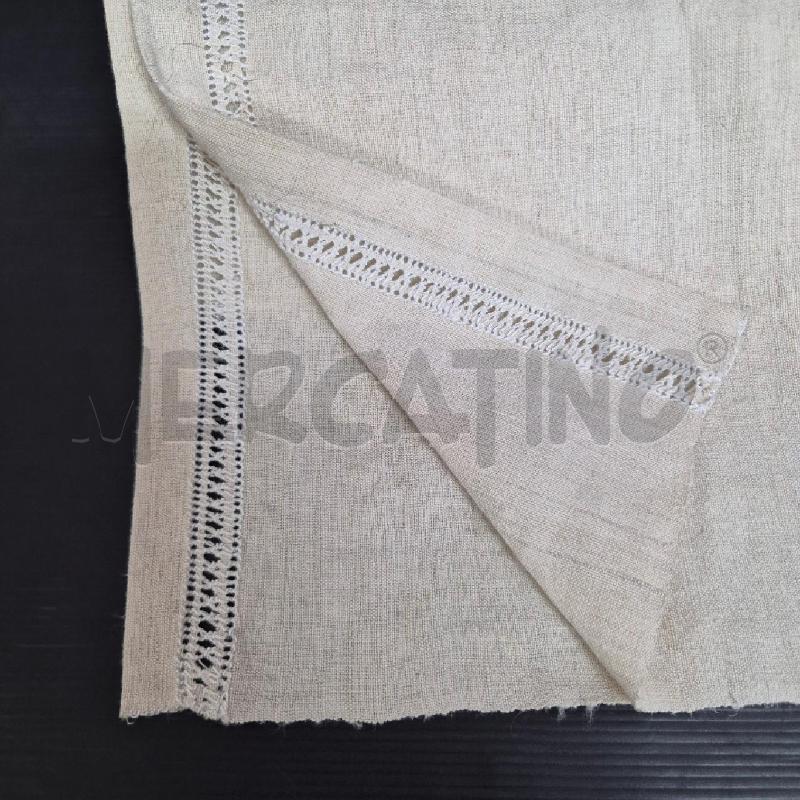 PEZZO DI TELA PANNA CON PIZZO BIANCO DA FINIRE | Mercatino dell'Usato Cervia 3