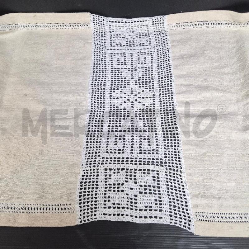 PEZZO DI TELA PANNA CON PIZZO BIANCO DA FINIRE | Mercatino dell'Usato Cervia 4