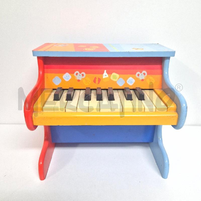 PIANOLA IN LEGNO ARANCIONE CELESTE | Mercatino dell'Usato Cervia 1