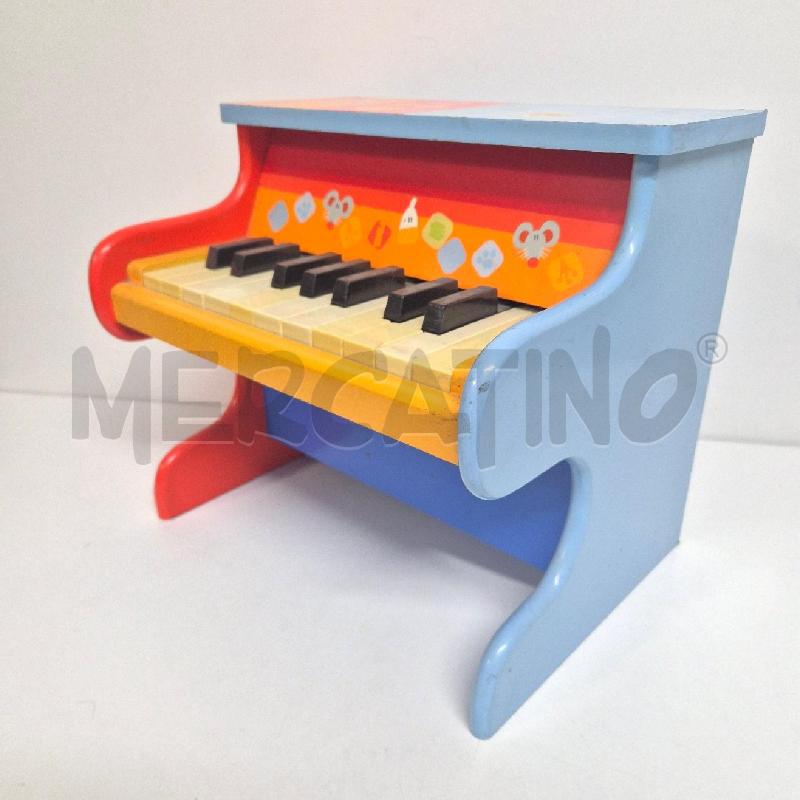 PIANOLA IN LEGNO ARANCIONE CELESTE | Mercatino dell'Usato Cervia 5