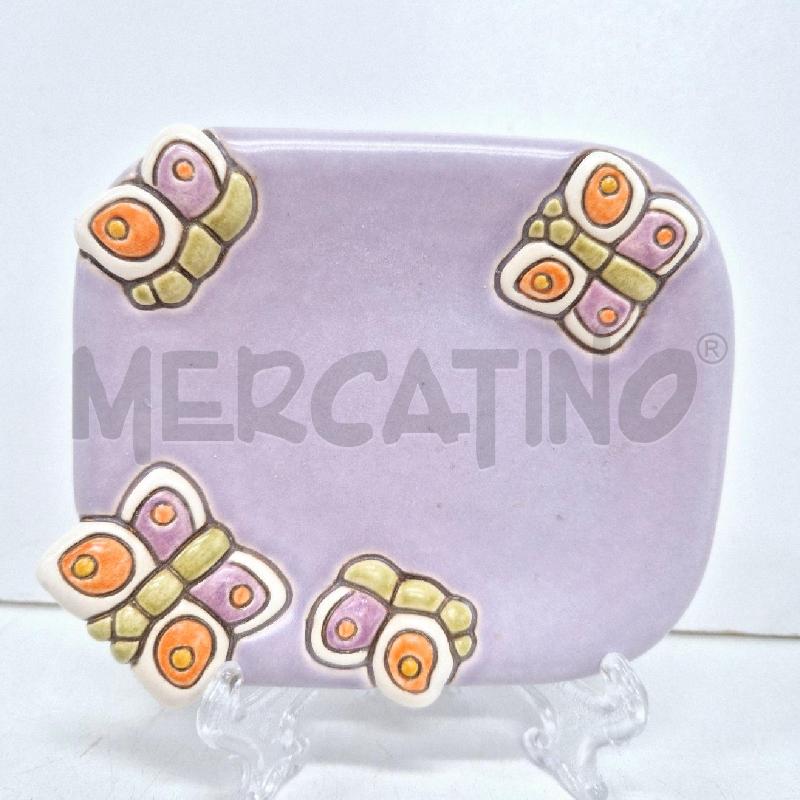 PIATTINO +CANDELA LILLA THUN CON FARFALLE | Mercatino dell'Usato Cervia 3