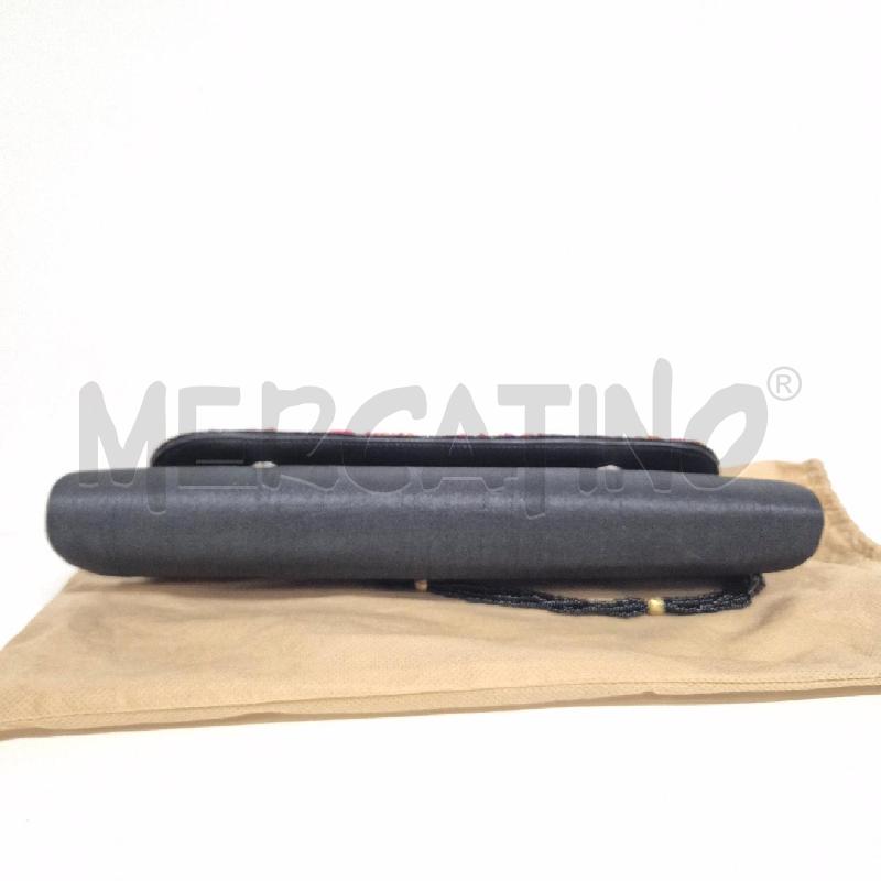 POCHETTE NERA CERCHI ARANCIO FUCSIA MANICO PERLINE NERE NALÌ | Mercatino dell'Usato Cervia 4