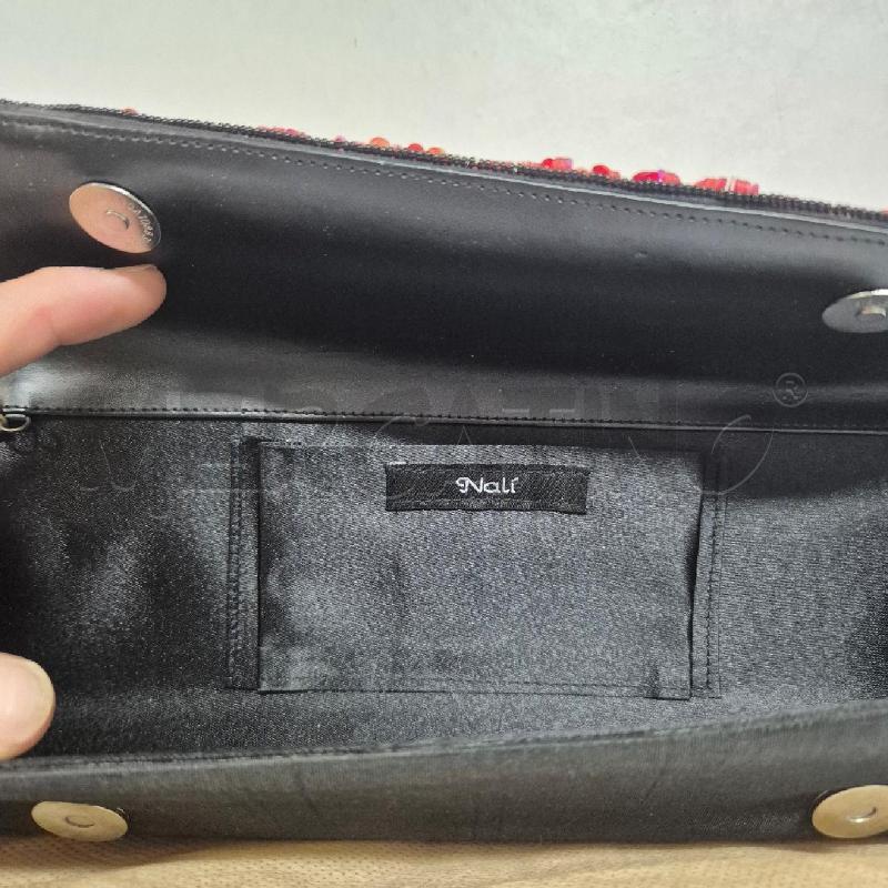 POCHETTE NERA CERCHI ARANCIO FUCSIA MANICO PERLINE NERE NALÌ | Mercatino dell'Usato Cervia 5
