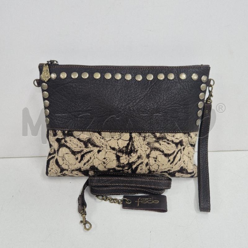 POCHETTE PROGETTO FEDE MARRONE PELLE BORCHIE  | Mercatino dell'Usato Cervia 1