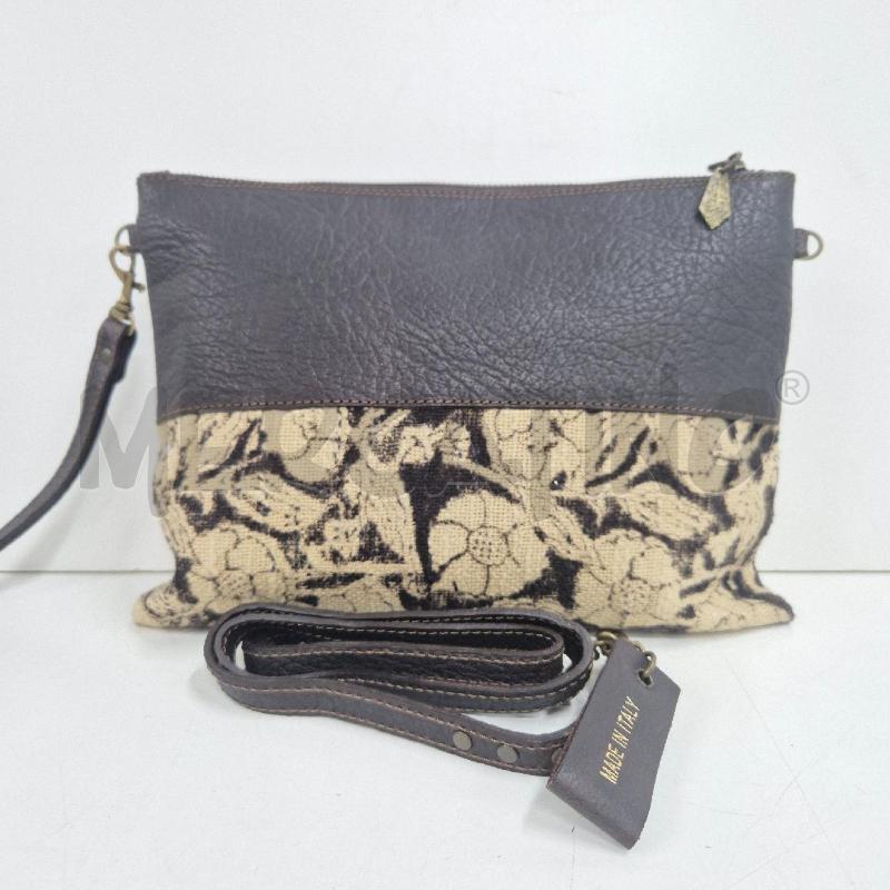 POCHETTE PROGETTO FEDE MARRONE PELLE BORCHIE  | Mercatino dell'Usato Cervia 2