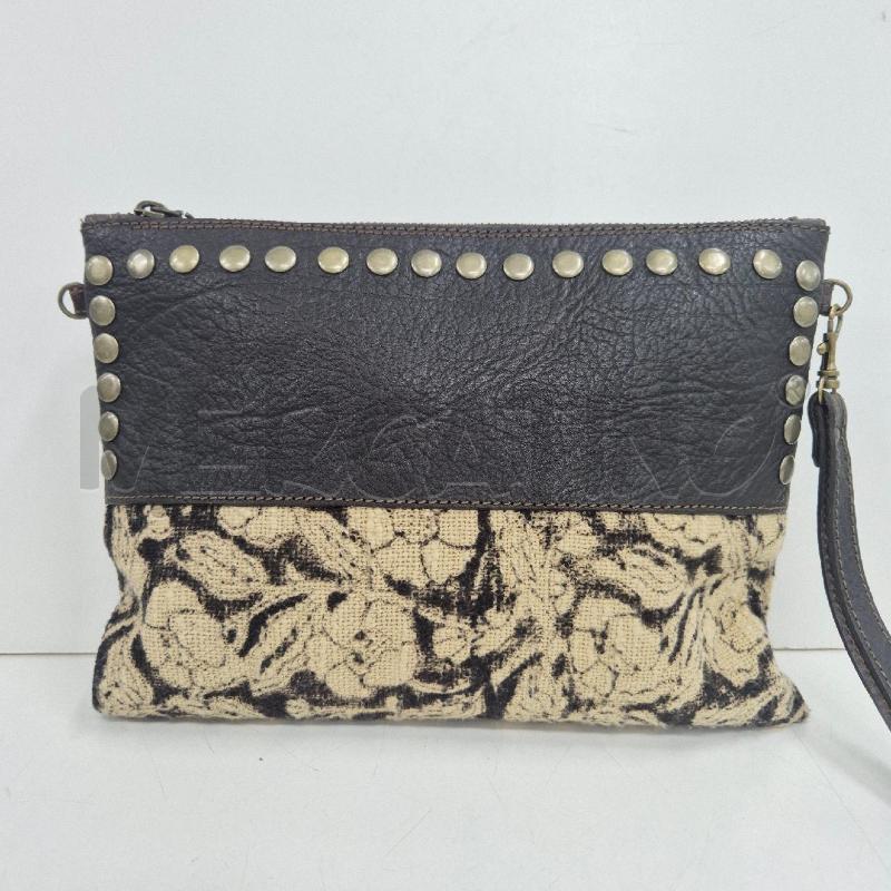 POCHETTE PROGETTO FEDE MARRONE PELLE BORCHIE  | Mercatino dell'Usato Cervia 3