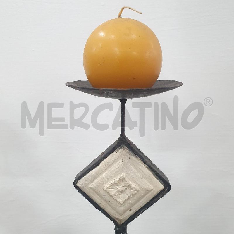 PORTA CANDELA FERRO 3 BRACCIA CANDELE GIALLE | Mercatino dell'Usato Cervia 3