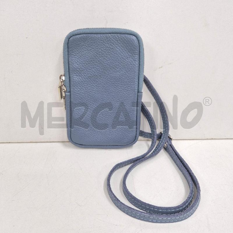 PORTA CELLULARE PELLE AZZURRO | Mercatino dell'Usato Cervia 1