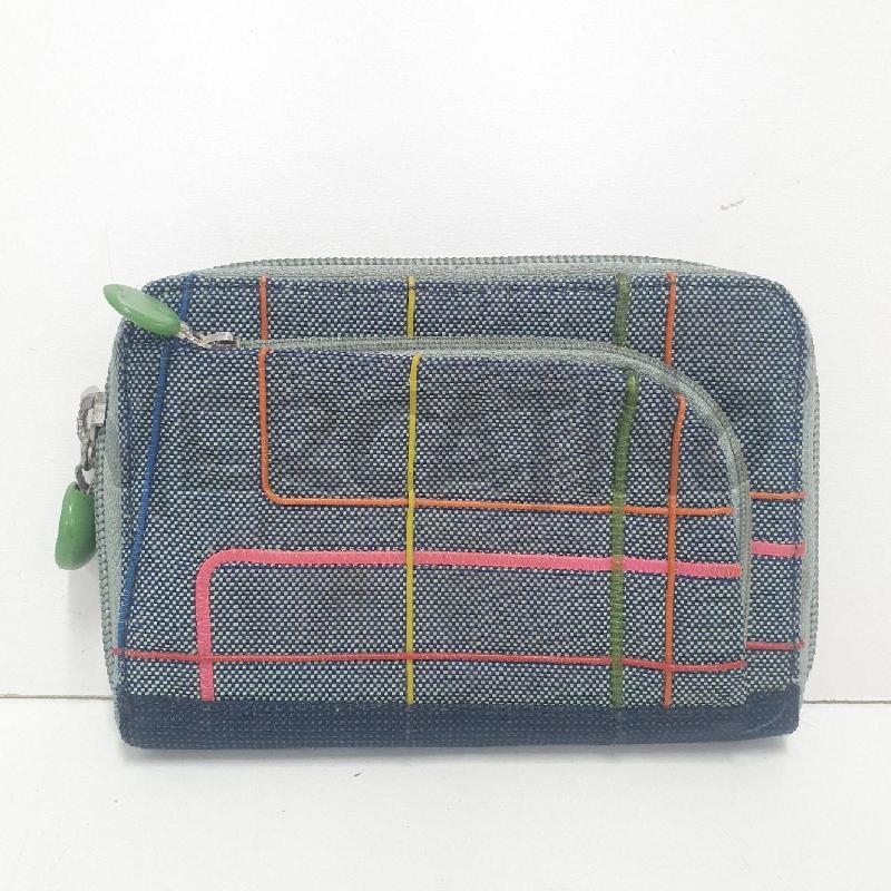 PORTA FOGLIO GRIGIO+BLU MANDARINA | Mercatino dell'Usato Cervia 2