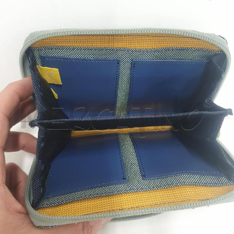 PORTA FOGLIO GRIGIO+BLU MANDARINA | Mercatino dell'Usato Cervia 5