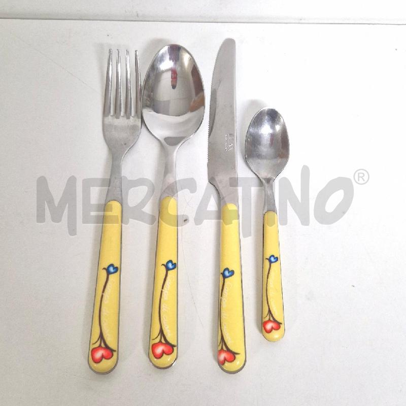 POSATE PZ. 4 EGAN GIALLI CAMPO DI CUORI | Mercatino dell'Usato Cervia 4