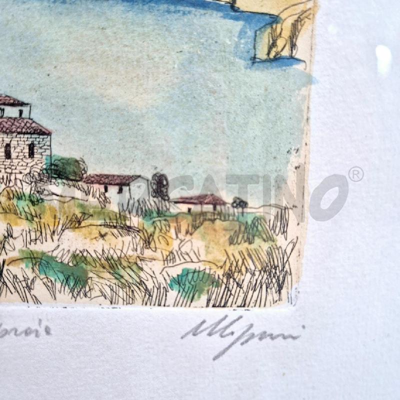 QUADRO ACQUAFORTE SALVATORE MAGAZZINI ISOLA DELLA CAPRAIA | Mercatino dell'Usato Cervia 3
