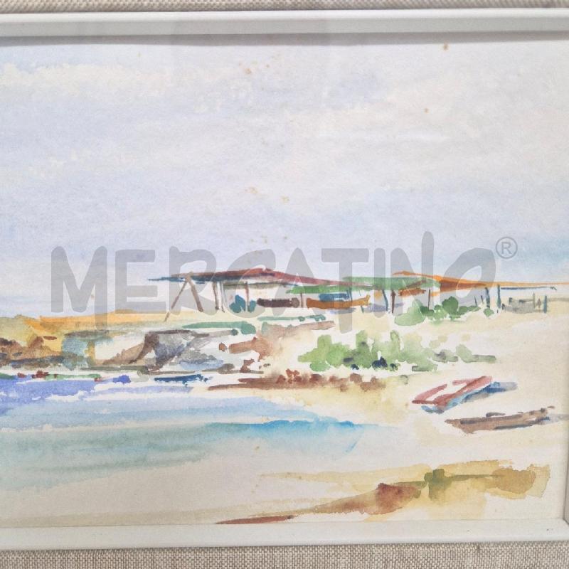QUADRO AQUERELLO PAESAGGIO MARINO RETTANGOLARE | Mercatino dell'Usato Cervia 2