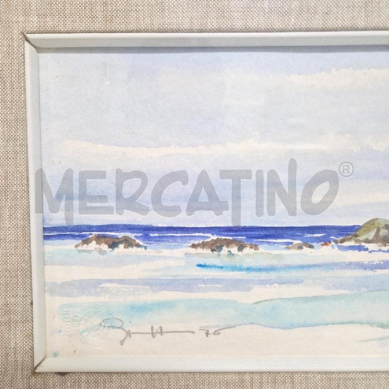 QUADRO AQUERELLO PAESAGGIO MARINO RETTANGOLARE | Mercatino dell'Usato Cervia 3