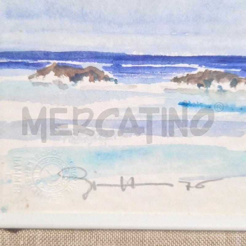 QUADRO AQUERELLO PAESAGGIO MARINO RETTANGOLARE | Mercatino dell'Usato Cervia 4