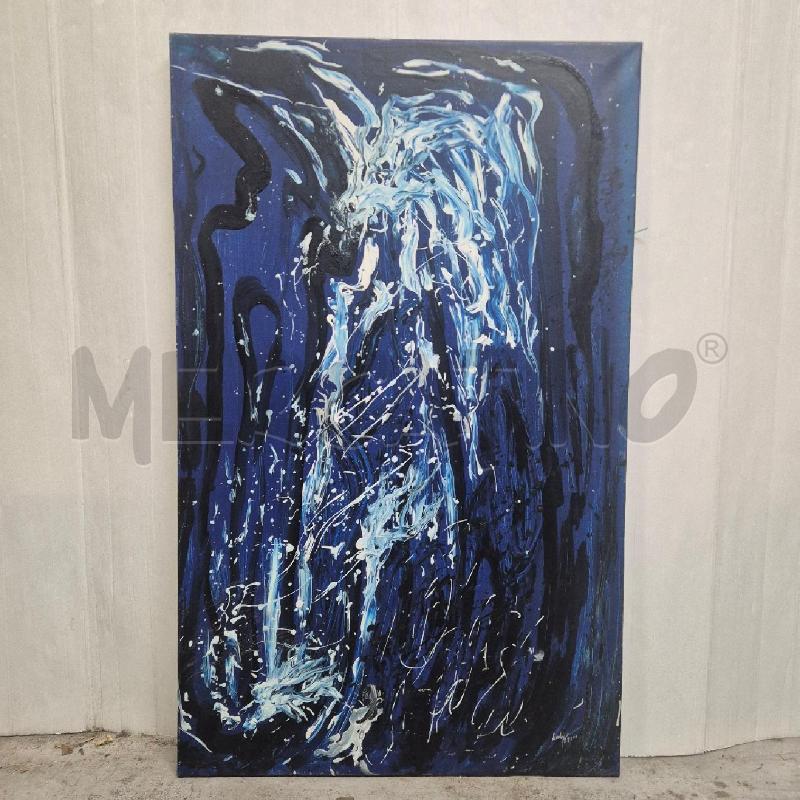 QUADRO BLU NERO BIANCO ASTRATTO LINDA | Mercatino dell'Usato Cervia 1