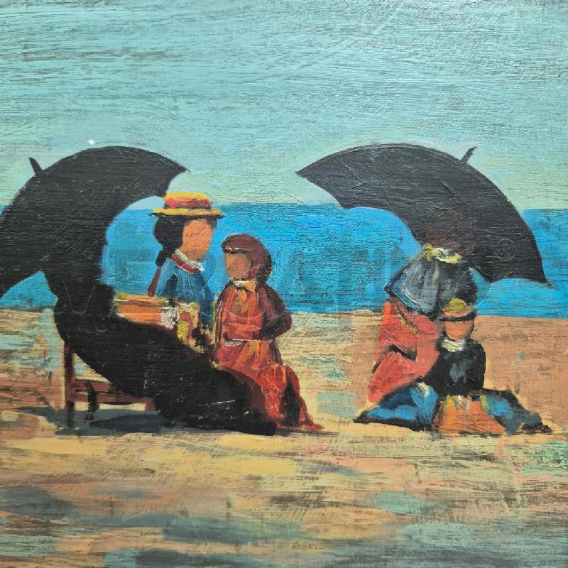 QUADRO DONNE VESTITE IN SPIAGGIA | Mercatino dell'Usato Cervia 3