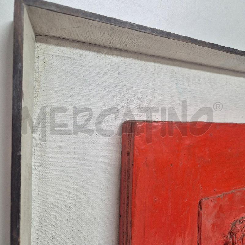 QUADRO FORMELLA DONNA SU CRETA SU FONDO LEGNO ARANCIONE | Mercatino dell'Usato Cervia 4
