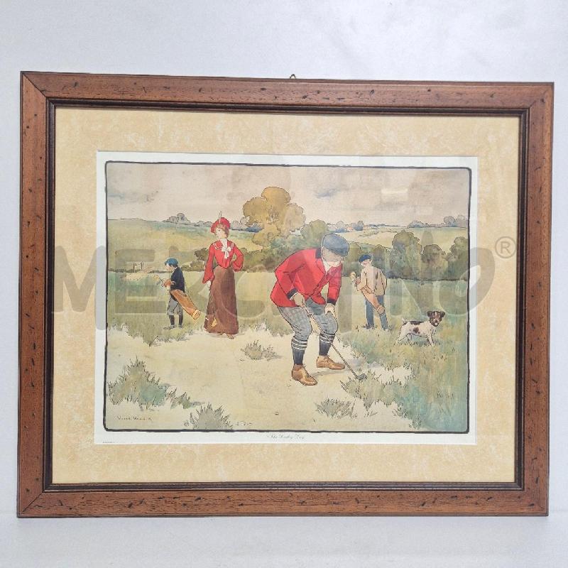 QUADRO INGLESE VICTOR VENNER GIOCATORI DI GOLF | Mercatino dell'Usato Cervia 1