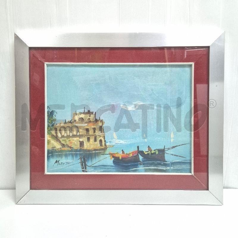 QUADRO MAROTTA PAESAGGIO MARE CON 2 BARCHE | Mercatino dell'Usato Cervia 1