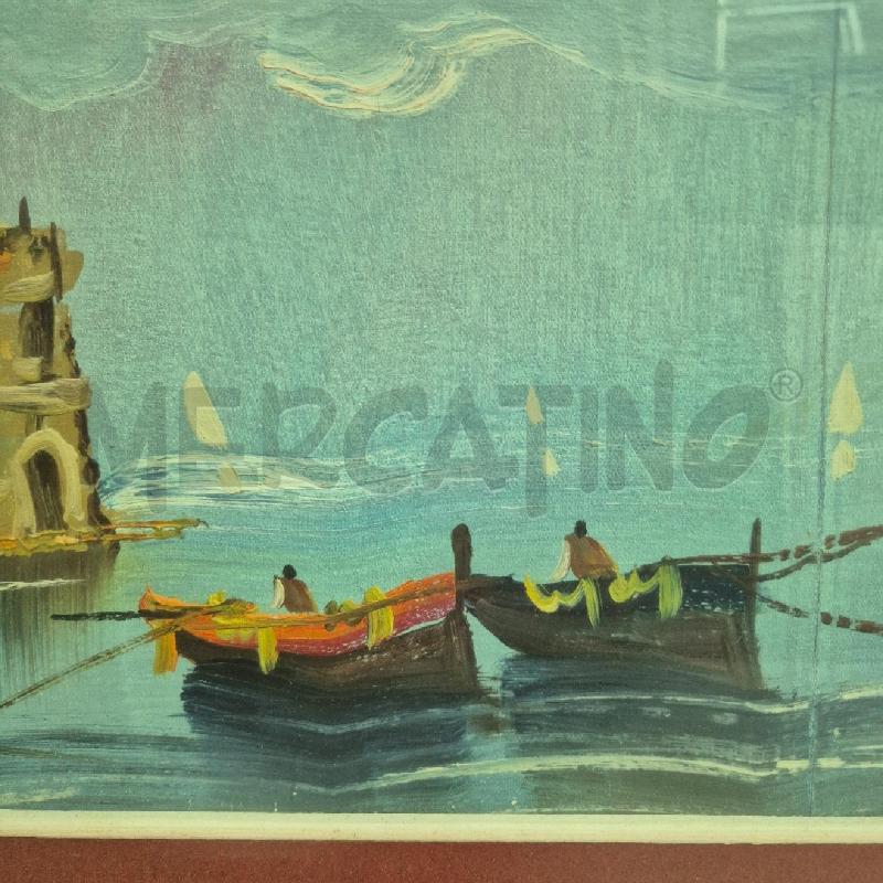 QUADRO MAROTTA PAESAGGIO MARE CON 2 BARCHE | Mercatino dell'Usato Cervia 3
