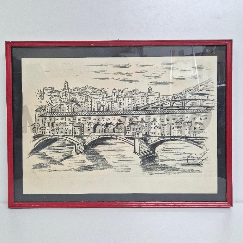 QUADRO MATITA PONTE VECCHIO FIRENZE | Mercatino dell'Usato Cervia 1
