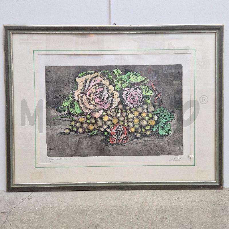 QUADRO MATITA SALVI UVA FIORI | Mercatino dell'Usato Cervia 1