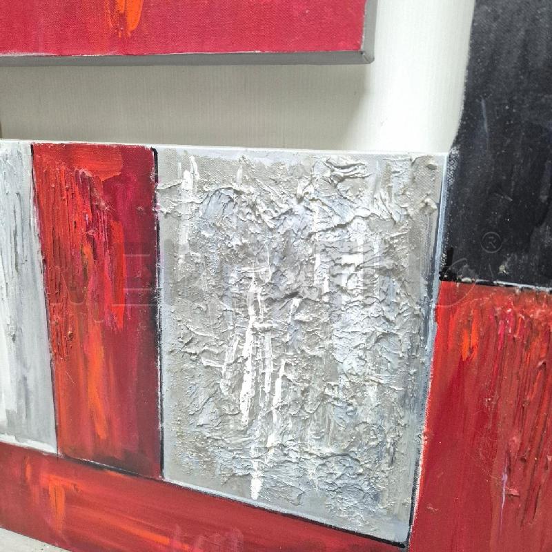 QUADRO MISTO ACRILICO ASTRATTO ROSSO BIANCO GRIGIO | Mercatino dell'Usato Cervia 3
