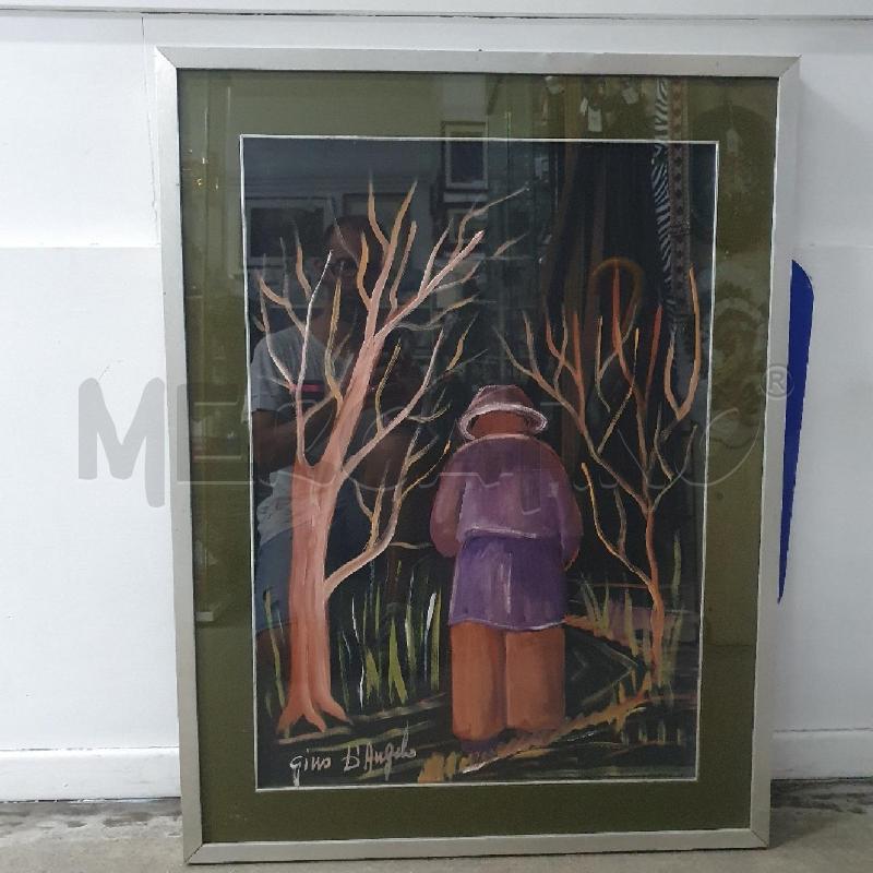 QUADRO OLIO GINO D'ANGELO UOMO CON ALBERI | Mercatino dell'Usato Cervia 2