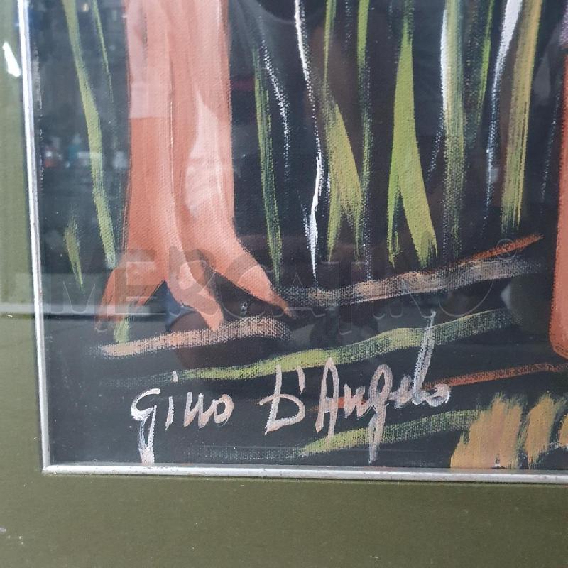 QUADRO OLIO GINO D'ANGELO UOMO CON ALBERI | Mercatino dell'Usato Cervia 4