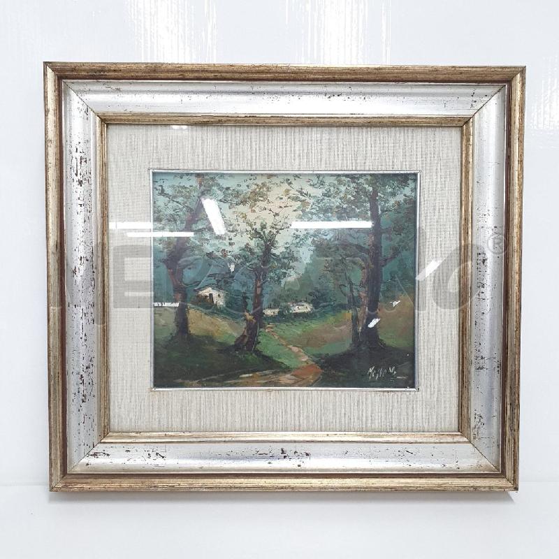 QUADRO OLIO PAESAGGIO CAMPAGNA CASE IN LONTANANZA | Mercatino dell'Usato Cervia 1