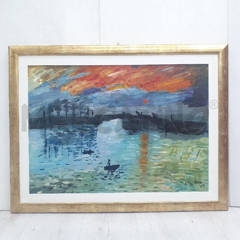 QUADRO OLIO PAESAGGIO MARINO BARCA NERA | Mercatino dell'Usato Cervia 1