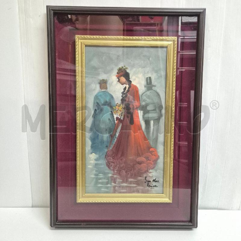 QUADRO OLIO SU FAESITE DAMA FRANCESE PASSPARTOUT BORDEAUX | Mercatino dell'Usato Cervia 1