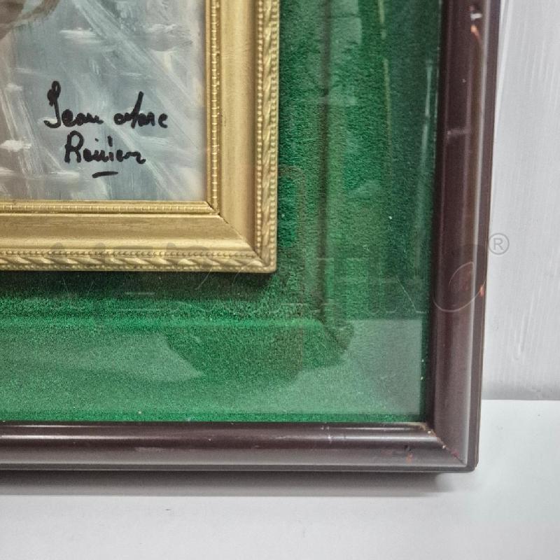 QUADRO OLIO SU FAESITE DAMA FRANCESE PASSPARTOUT VERDE | Mercatino dell'Usato Cervia 3