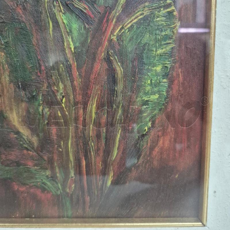 QUADRO OLIO SU FAESITE FIORI ROSSI | Mercatino dell'Usato Cervia 3