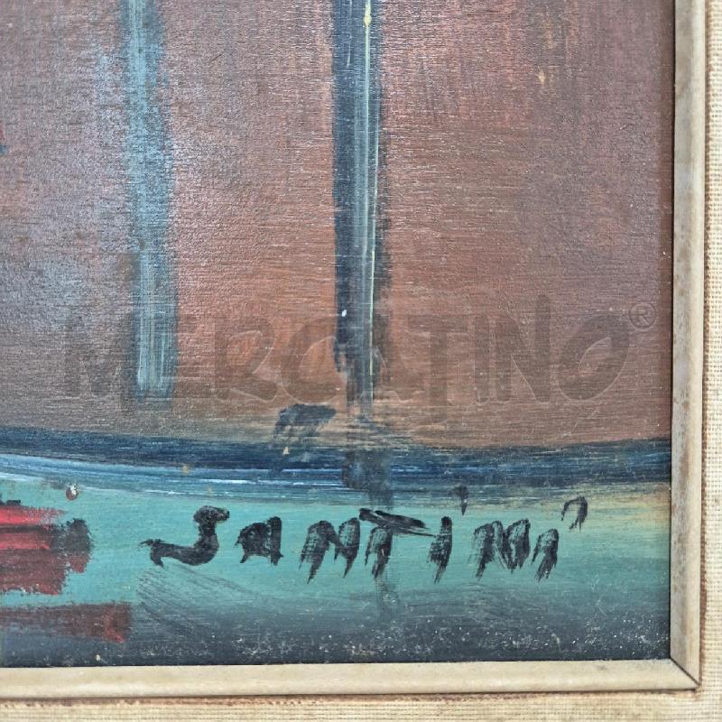 QUADRO OLIO SU FAESITE SANTINI UOMINI CARROZZA | Mercatino dell'Usato Cervia 3