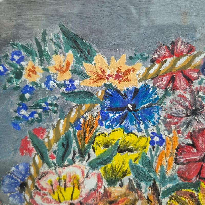 QUADRO OLIO SU FAESITE TONI CESTODI FIORI | Mercatino dell'Usato Cervia 2
