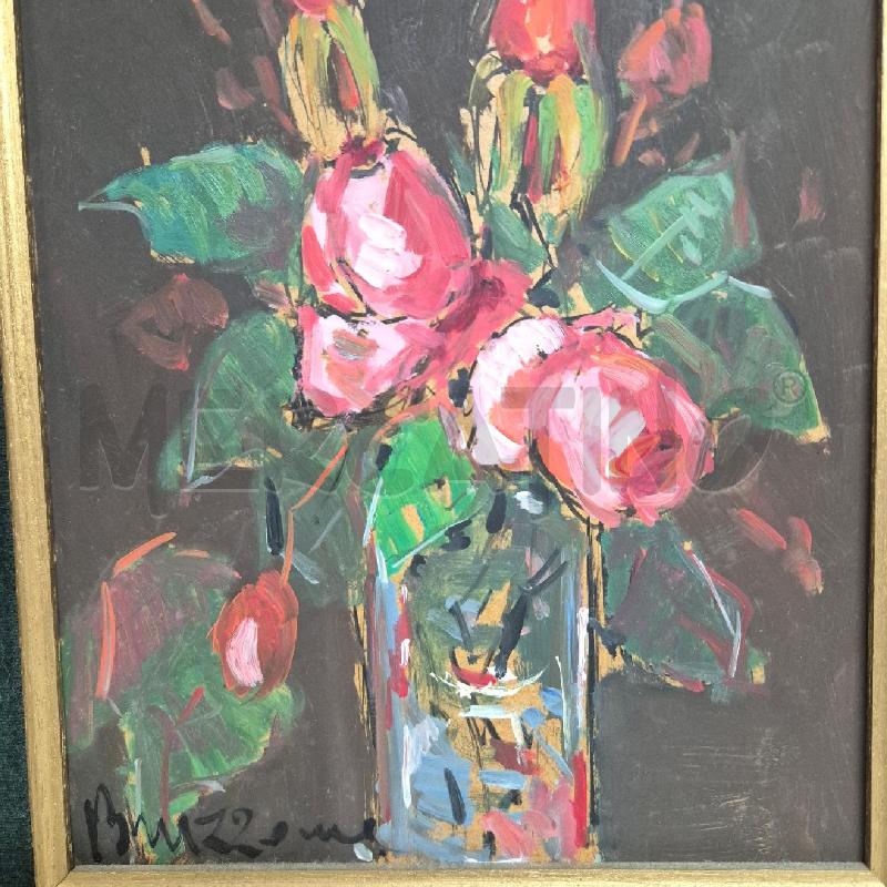 QUADRO OLIO SU FAESITE VASO FIORI | Mercatino dell'Usato Cervia 3
