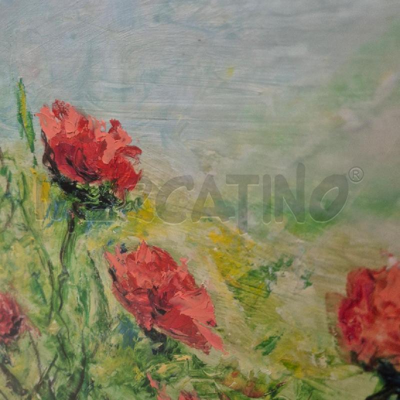 QUADRO OLIO SU TELA AIUOLA FIORITA | Mercatino dell'Usato Cervia 2