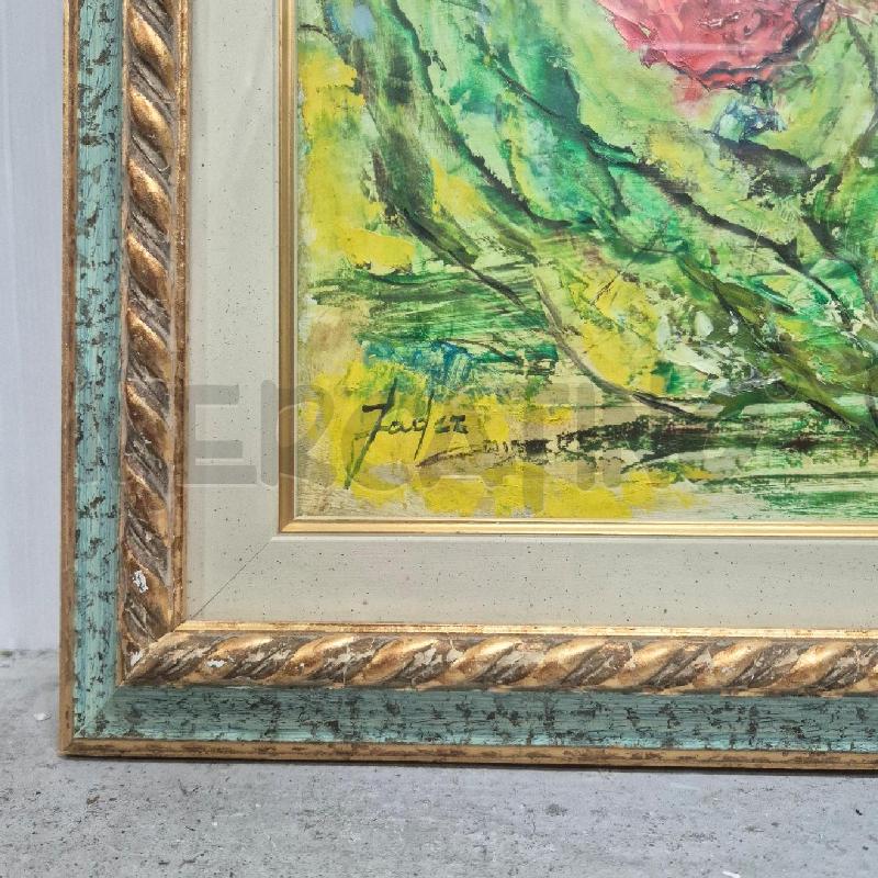 QUADRO OLIO SU TELA AIUOLA FIORITA | Mercatino dell'Usato Cervia 4